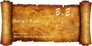 Bergl Ede névjegykártya