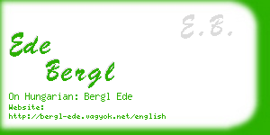 ede bergl business card